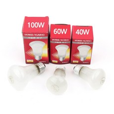 번개표 크립톤전구 40W 60W 100W 불투명 E26베이스 백열전구, 60W불투명(E26)전구색(노란빛), 1개