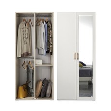 케이컴퍼니 LPM 이음800거울양복장 장롱 옷장, 화이트