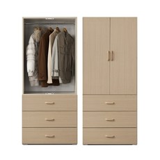 [케이컴퍼니본사] 이음3서랍도어옷장, 메이플