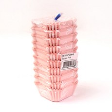 달곰베이킹 베이킹컵-사각, 핑크(100장), 1개