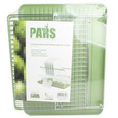 Pars Collection 2 티어 폴더블 접시 식기 건조대 쟁반 포함, 혼합 색상, 1개