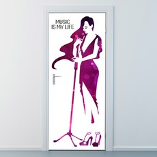 낭만창고 nces209-싱어 라이프-현관문시트지 시트지, 혼합색상