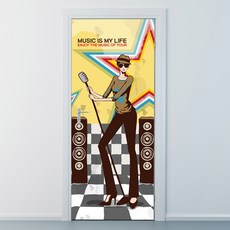 낭만창고 nces210-뮤직 라이프-현관문시트지 시트지, 단품없음