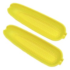 셰프크래프트 플라스틱 옥수수 모양 접시 2개입, Yellow
