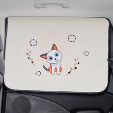1+1 끌라로 차량용 햇빛가리개 자석형 70cm*50cm, 오렌지고양이, 2개