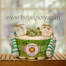 베글 크리스마스 기저귀케익1단-1단계_신생아용(하기스기저귀20개+양말+무형광손수건)포함 완성품, 남아용_1단계_신생아용, 1개