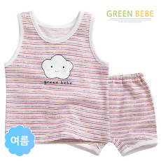그린베베 여름 영유아용 구름줄2 쟈가드내의(나시)
