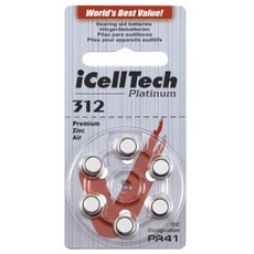 아이셀텍 보청기 배터리 312A, 60개입, 1개