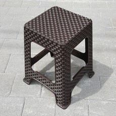 명성유통 플라스틱의자 라탄의자 사각의자 다크브라운 그레이 무, 1개