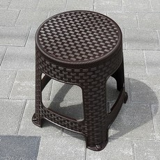 무/플라스틱의자_라탄의자_원_회전의자(다크브라운), 다크브라운, 1개