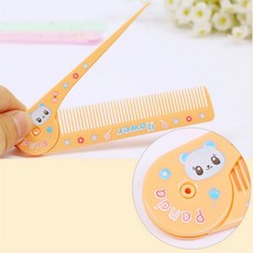 키즈패션러블리빗/캐릭터/칼라/접이식/머리빗, 1개