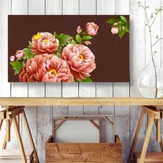 모란 목단그림 감동갤러리 진주황목단 고동바탕 와이드 캔버스