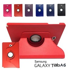 삼성 갤럭시 탭A6 10.1 SM-T580 SM-T585 호환 고급 가죽 회전형 케이스, 빨강