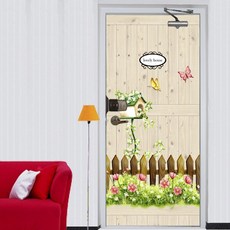 BJ그림벽지 현관문 리폼 시트지 PP81-191 + 작업 헤라 (풀 필요없음)