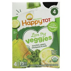 해피토트 러브 마이 베지 120g 4개입, 쥬키니+배+병아리콩+케일(Zucchini+Pears+Chickpeas+Kale), 1개