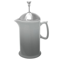 陶瓷法式濾壓壺 不鏽鋼壓桿 828.1ml, 1個, 淡灰色
