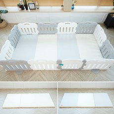 카라즈 키벨 베이비룸 밀림방지 아기 울타리 안전가드 실내놀이터 DIY, 바닥 폴더매트_4단(288X140)  그레이, 1세트