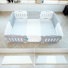 카라즈 키벨 베이비룸 밀림방지 아기 울타리 안전가드 실내놀이터 DIY, 바닥 폴더매트_3단(216X140) 그레이, 1개