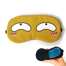 지나산업 부끄러운눈 눈모양 냉온찜질 수면안대, 1개, 1개입