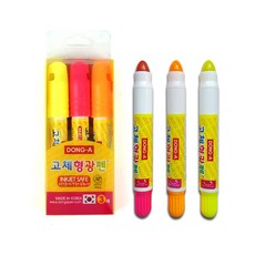 동아연필 고체형광펜 원형 타원형 3색세트 5색세트, 원형 3색세트, 1세트