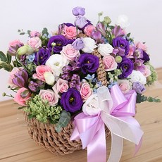 당일배송 다덴다플라워 생화 장미 꽃바구니 전국, 12. 퍼플플라워꽃바구니