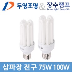 두영 장수 삼파장 전구 형광등 E39 75W 100W 주광색, 1개