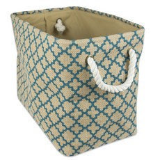Design Imports 사각 벌랩 빈 래티스 S, Teal, 1개