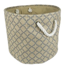 Design Imports 라운드 벌랩 빈 래티스 S, Gray, 1개