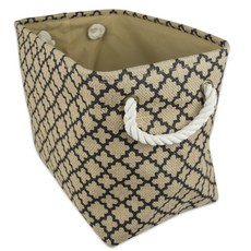 Design Imports 사각 벌랩 빈 래티스 S, Black, 1개
