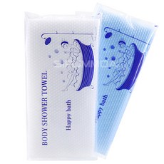 일회용 고급 샤워타올 거품타월 목욕 여행용, 포장_블루, 50개, 1개입