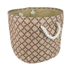 Design Imports 벌랩 빈 래티스 라운드 S 22.9 x 30.5 x 30.5cm, Wine, 1개