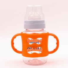 100%국내제조 하이비 아벤트젖병에 딱맞는 실리콘 젖병손잡이, 자동차손잡이 오렌지, 1개