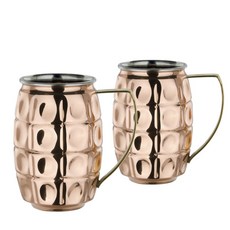 올드더치인터내셔널 솔리드 그레나다 비어 슈타인즈 맥주잔 739.3ml, Copper+Stainless Steel, 2개