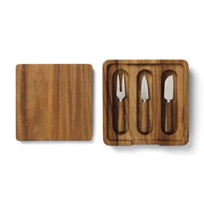 Ironwood Gourmet 치즈 보드 앤 나이프 앤 포크 3종 세트, 1개, Cheese Board + Fork 2개입 + Knife, 1개