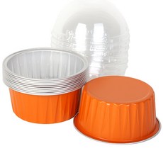 IFN 컬러플 은박컵 10개입 (베이킹컵&뚜껑), 오렌지