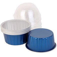 IFN 컬러플 은박컵 10개입 (베이킹컵&뚜껑), 코발트 블루, 10개