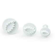 폭스런 홀리 리프 플런저 쿠키커터 3종 세트, White, 1개