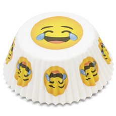 폭스런 크라잉 래핑 이모지 베이킹컵, White+Yellow, 1개