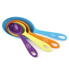 폭스런 계량스푼 4종 세트, 혼합 색상, 1개