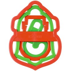 폭스런 네스팅 크리스마스 쿠키커터 산타 4종 세트, Red, Green, 1개