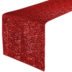 Fab Findz 데코레이티브 세퀸 테이블 러너, Red