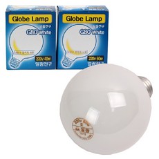 일광전구 백열 보올전구 볼전구 G80 220V 40W 60W E26, 40W-전구색, 1개