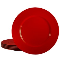 Calypso Basics 멜라민 샐러드 플레이트 접시 6개입, Red
