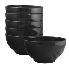 Calypso Basics 멜라민 볼 공기, Black, 6개입