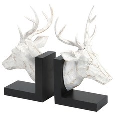 Imax Worldwide Home 조셉 디어 북엔드, White+Black