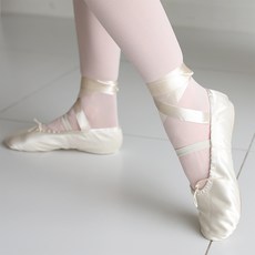 국산 주니어/입시/성인용 토리본 공단 발레슈즈(아이보리)-토싱없음, 아이보리, 230