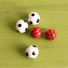 프로사부작 공파츠 축구공 농구공 미니어처 5개묶음 데코파츠 석고방향제재료, 축구공미니어처 5개