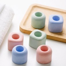 규조토 숏 칫솔꽂이 (원형 사각형), 원형●_화이트+화이트