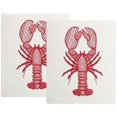 나우디자인 스웨디쉬 디쉬클로스 키친크로스 랍스터 캐치, White+Red, 1개