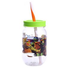 Zak! Designs 브레이크 레지스턴트 트라이탄 텀블러 빨대컵 스파우트컵 561ml, Ninja Turtles Boy's, 1개